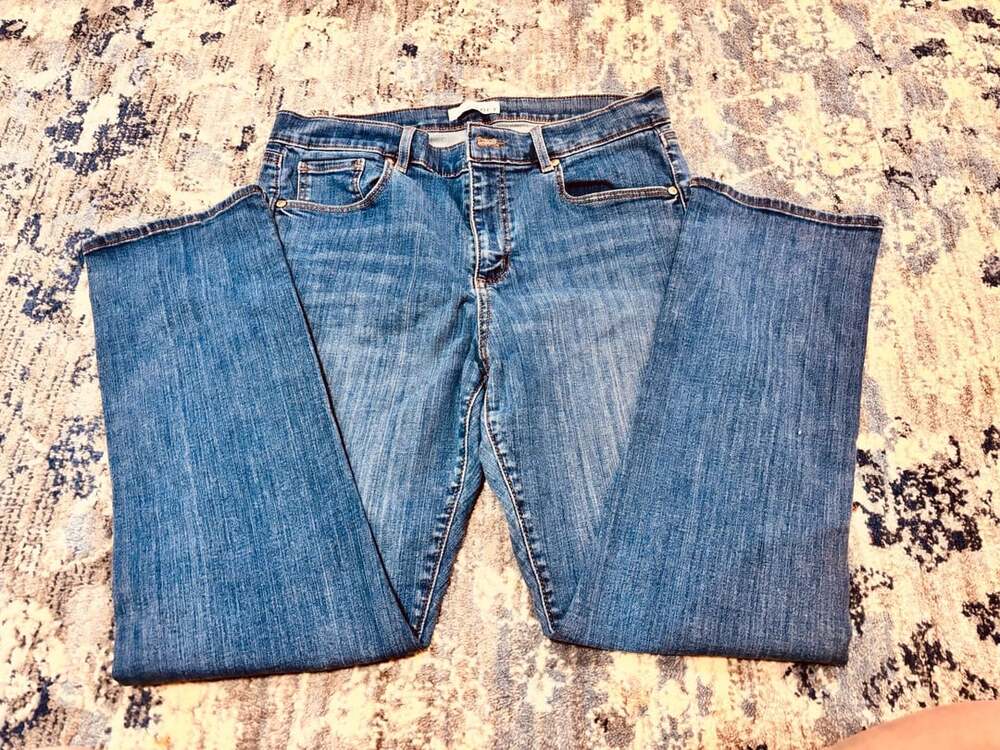 LOFT Women's Modern Straight Blue Denim Jeans Size 12 / 31